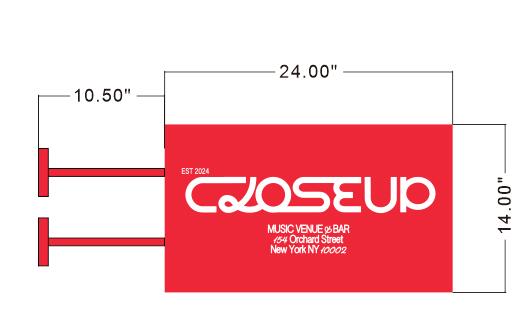 CAOSEUP Double Sided Metal Light Box  Flat Logo Cutout