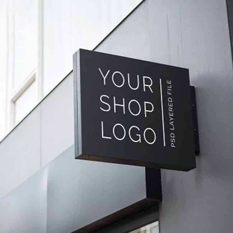 Single Side or Double Sides Square Metal Light Box Signage Illuminated Blade Sign